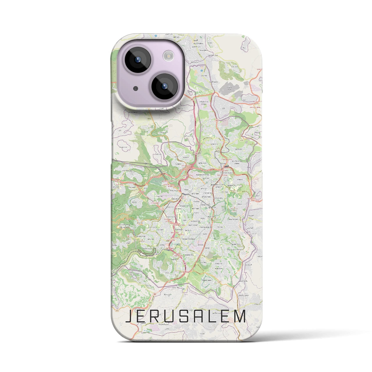 【エルサレム】地図柄iPhoneケース（バックカバータイプ・ナチュラル）iPhone 14 用