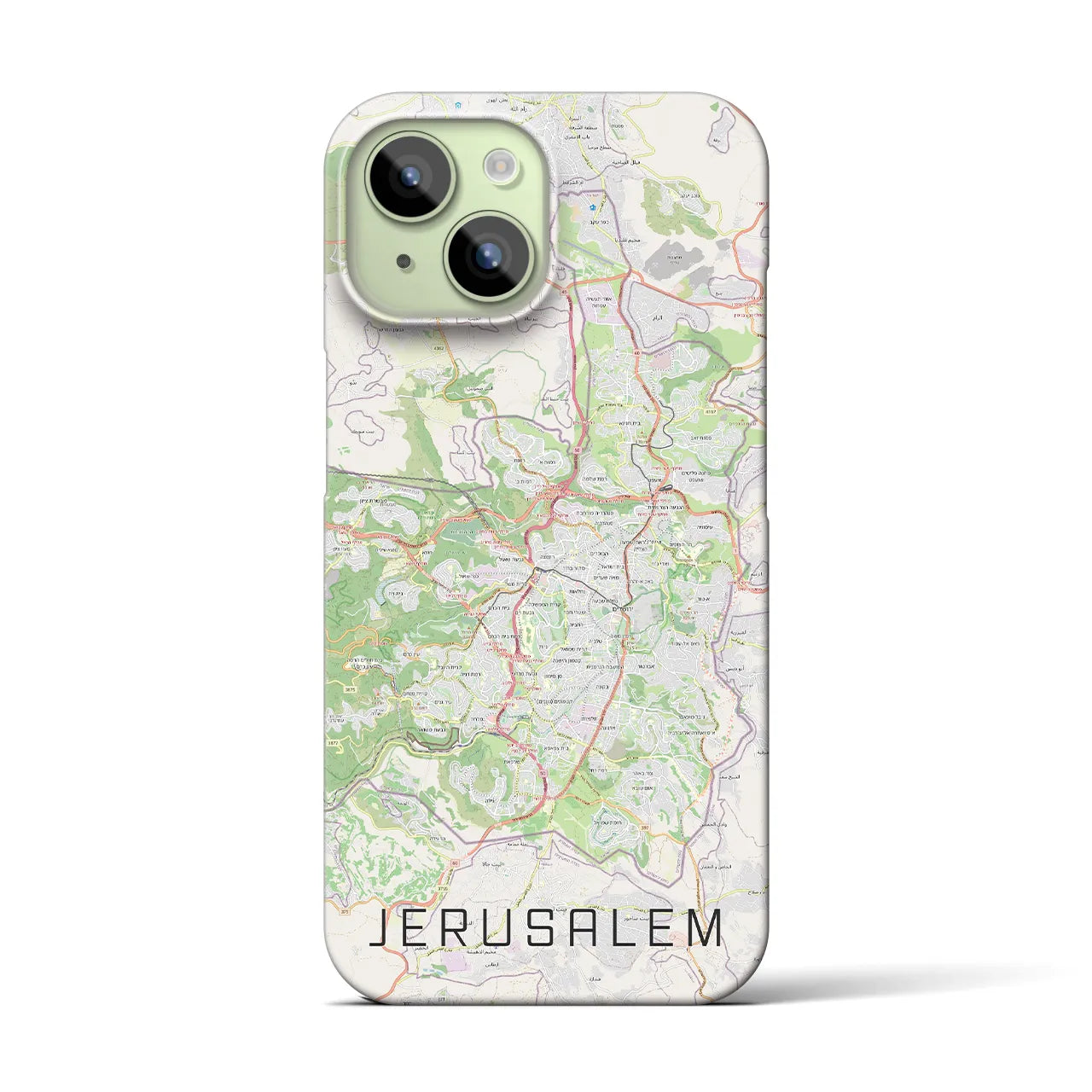 【エルサレム】地図柄iPhoneケース（バックカバータイプ・ナチュラル）iPhone 15 用