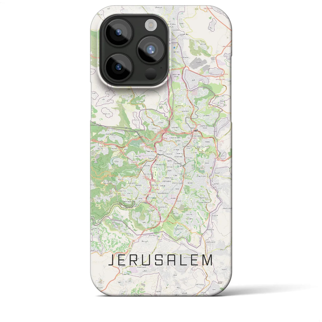 【エルサレム】地図柄iPhoneケース（バックカバータイプ・ナチュラル）iPhone 15 Pro Max 用