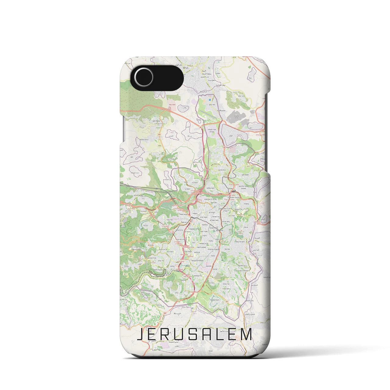 【エルサレム】地図柄iPhoneケース（バックカバータイプ・ナチュラル）iPhone SE（第3 / 第2世代） / 8 / 7 / 6s / 6 用