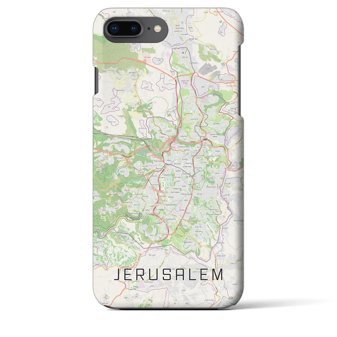【エルサレム】地図柄iPhoneケース（バックカバータイプ・ナチュラル）iPhone 8Plus /7Plus / 6sPlus / 6Plus 用