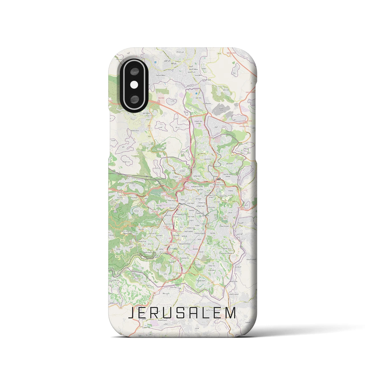 【エルサレム】地図柄iPhoneケース（バックカバータイプ・ナチュラル）iPhone XS / X 用
