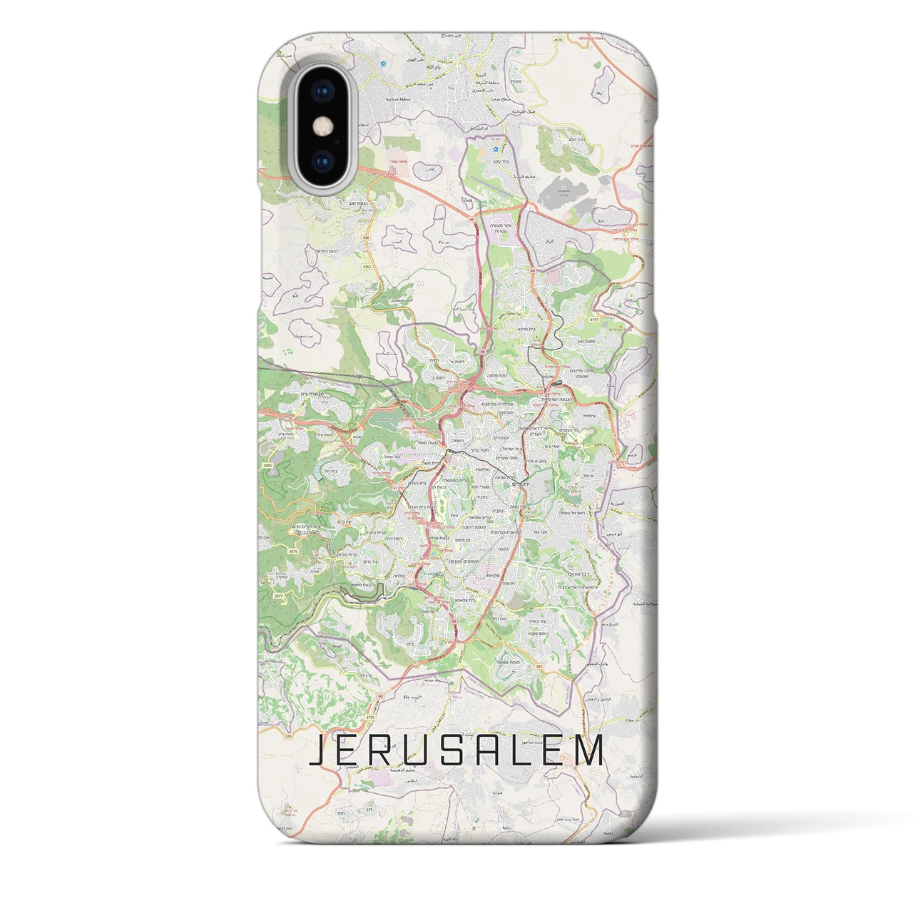 【エルサレム】地図柄iPhoneケース（バックカバータイプ・ナチュラル）iPhone XS Max 用