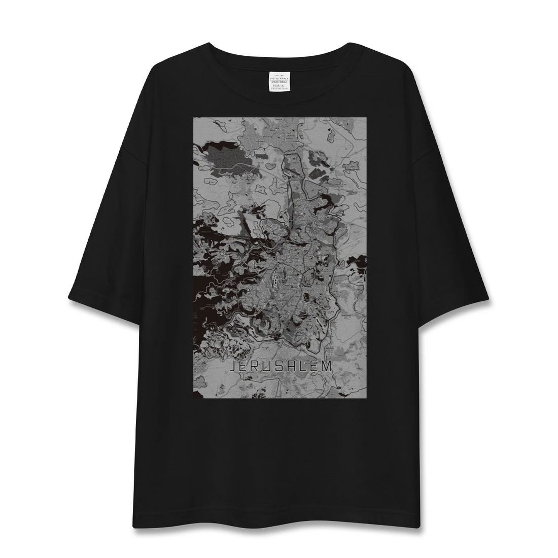 【エルサレム（イスラエル）】地図柄ビッグシルエットTシャツ