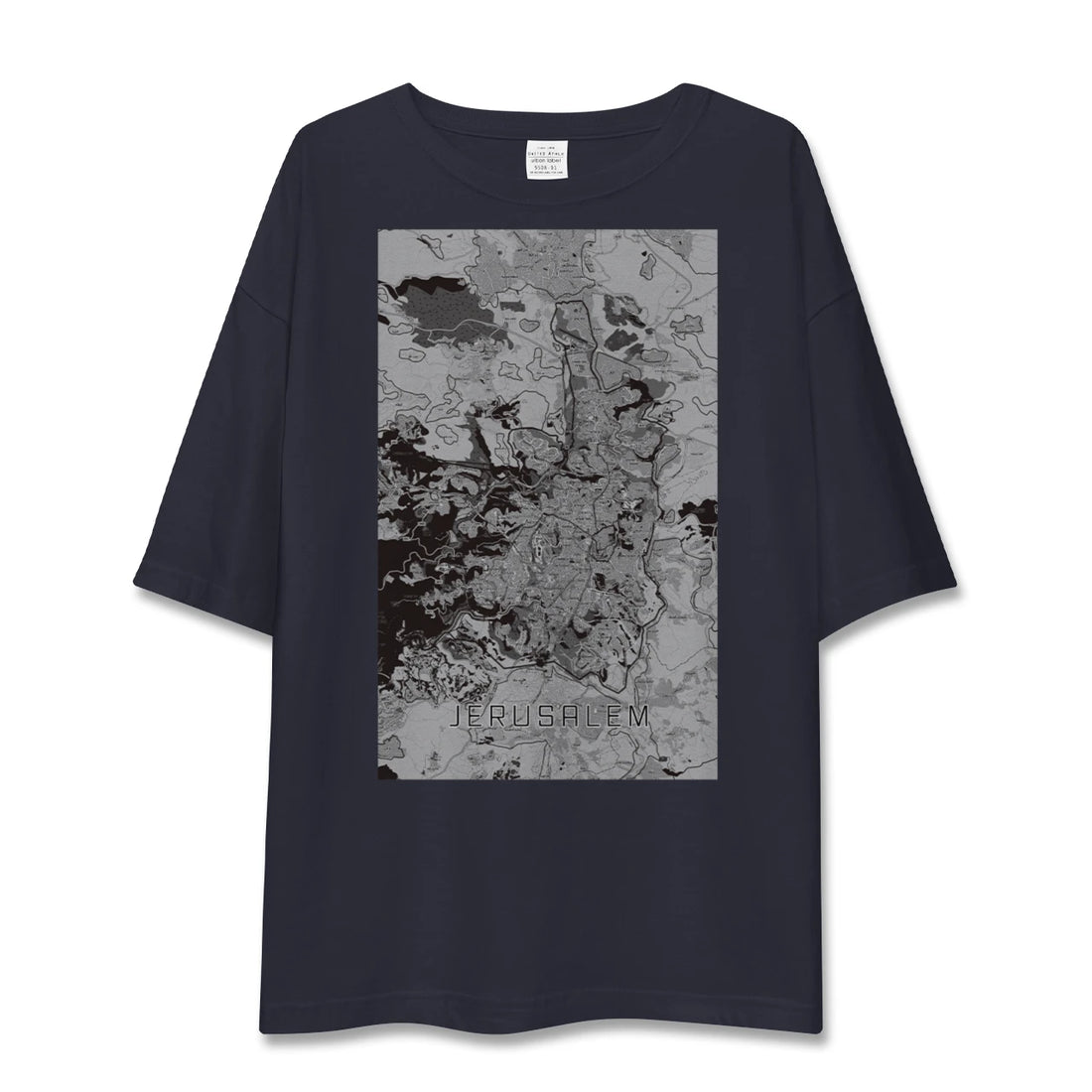 【エルサレム（イスラエル）】地図柄ビッグシルエットTシャツ