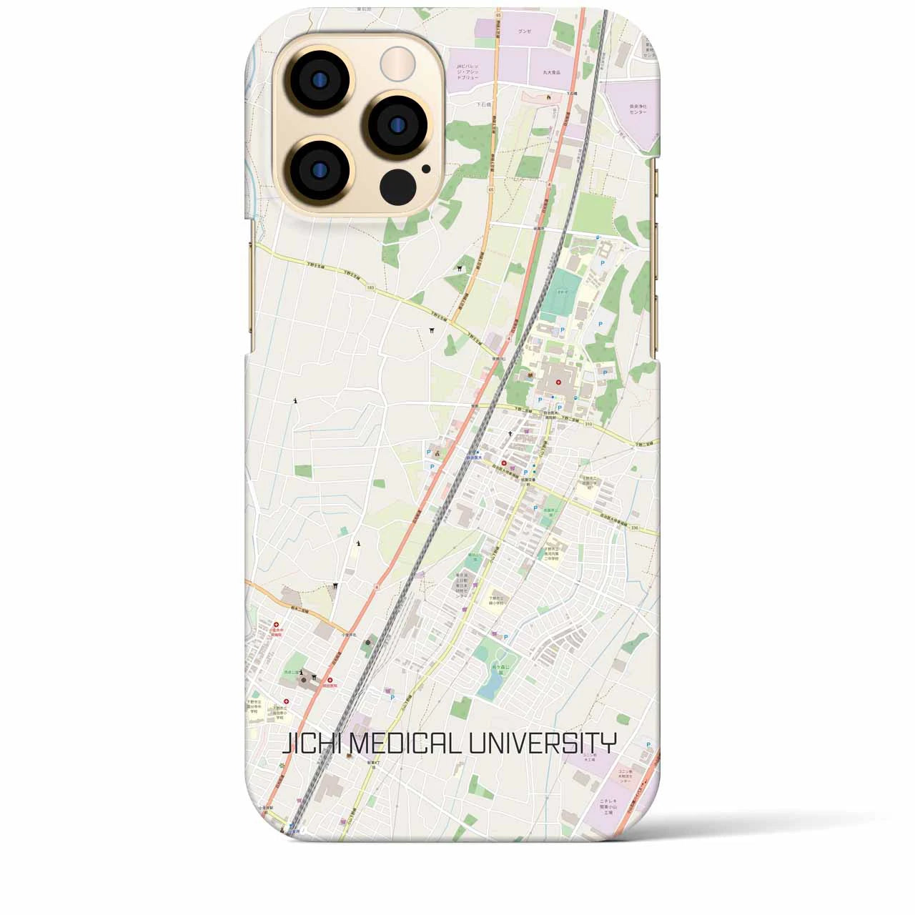 【自治医大】地図柄iPhoneケース（バックカバータイプ・ナチュラル）iPhone 12 Pro Max 用
