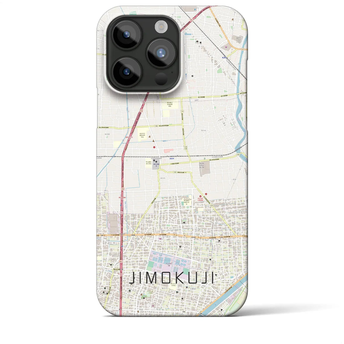 【甚目寺】地図柄iPhoneケース（バックカバータイプ・ナチュラル）iPhone 15 Pro Max 用