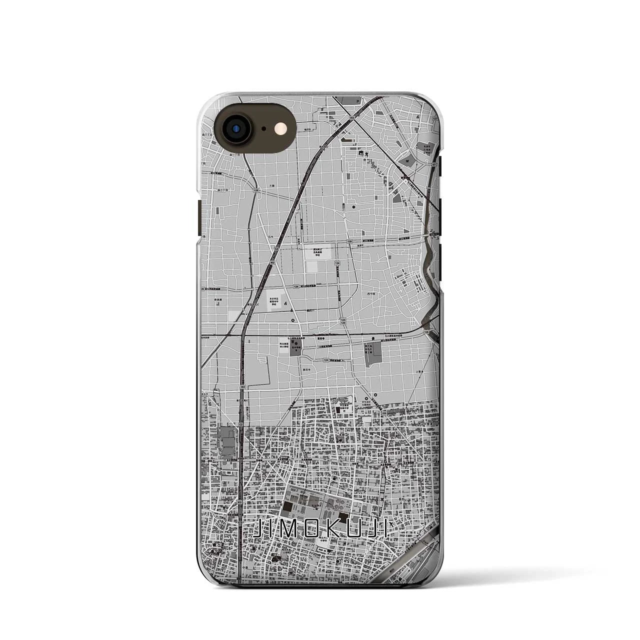 【甚目寺】地図柄iPhoneケース（クリアタイプ・モノトーン）iPhone SE（第3 / 第2世代） / 8 / 7 / 6s / 6 用