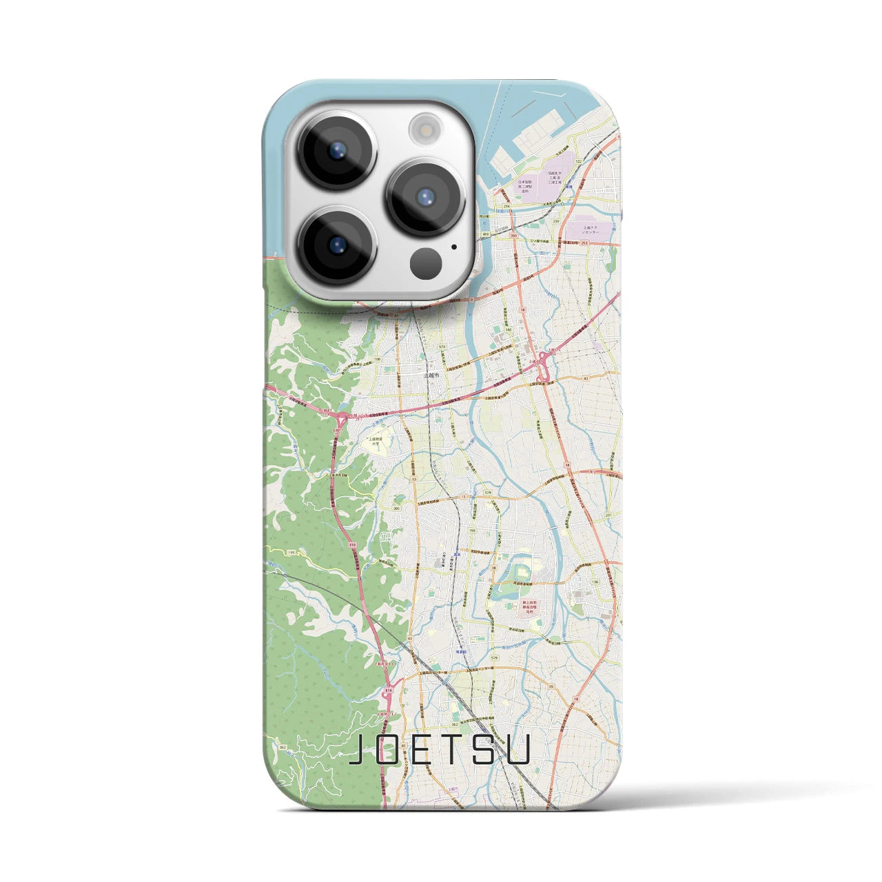 【上越】地図柄iPhoneケース（バックカバータイプ・ナチュラル）iPhone 14 Pro 用