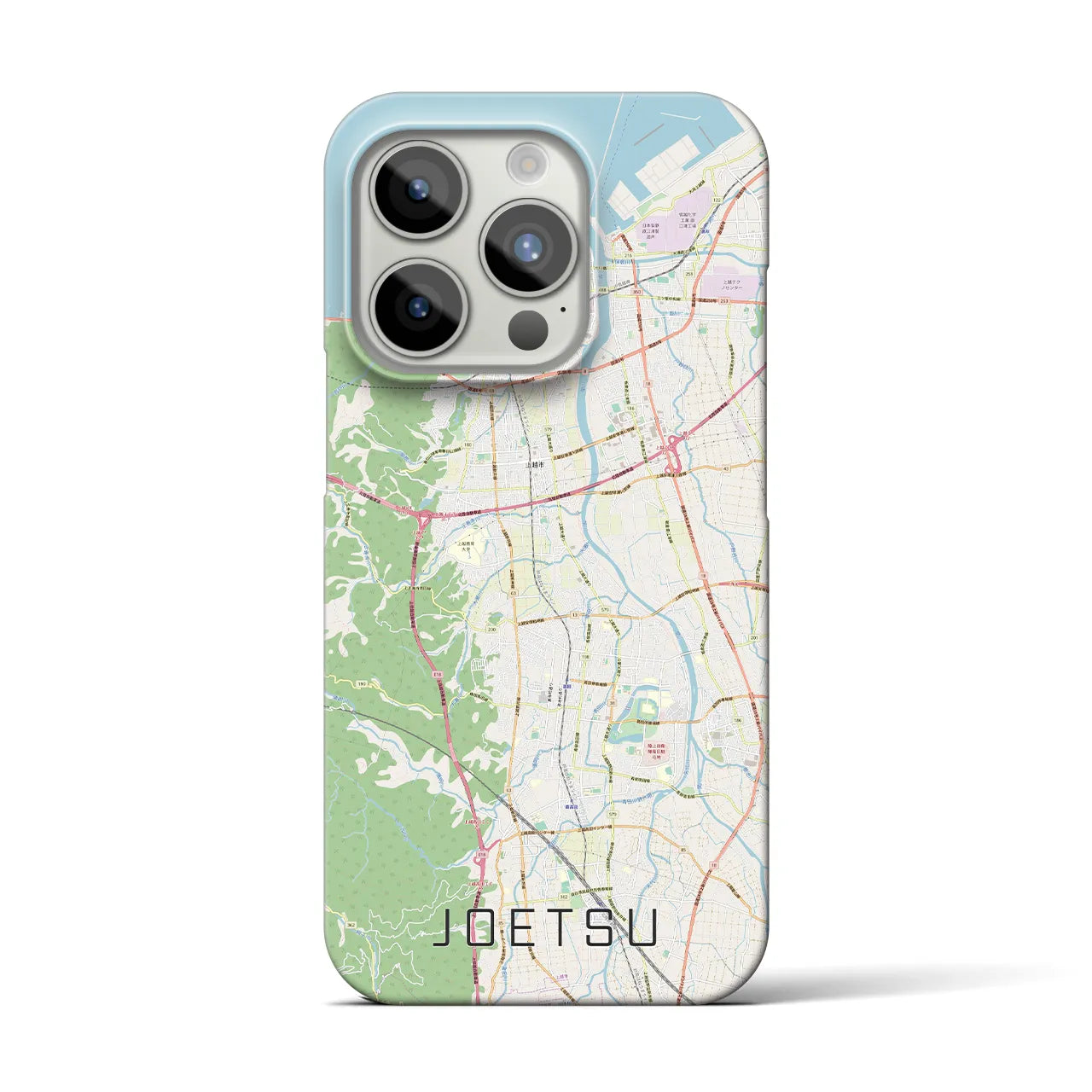 【上越】地図柄iPhoneケース（バックカバータイプ・ナチュラル）iPhone 15 Pro 用