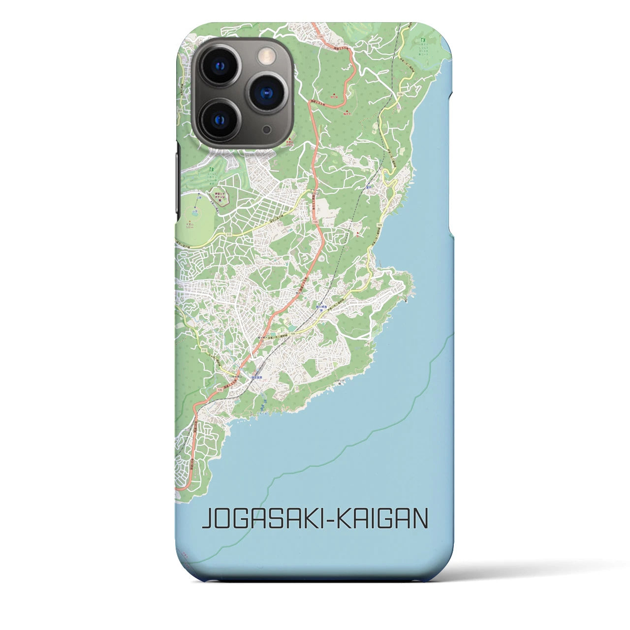 【城ヶ崎海岸】地図柄iPhoneケース（バックカバータイプ・ナチュラル）iPhone 11 Pro Max 用