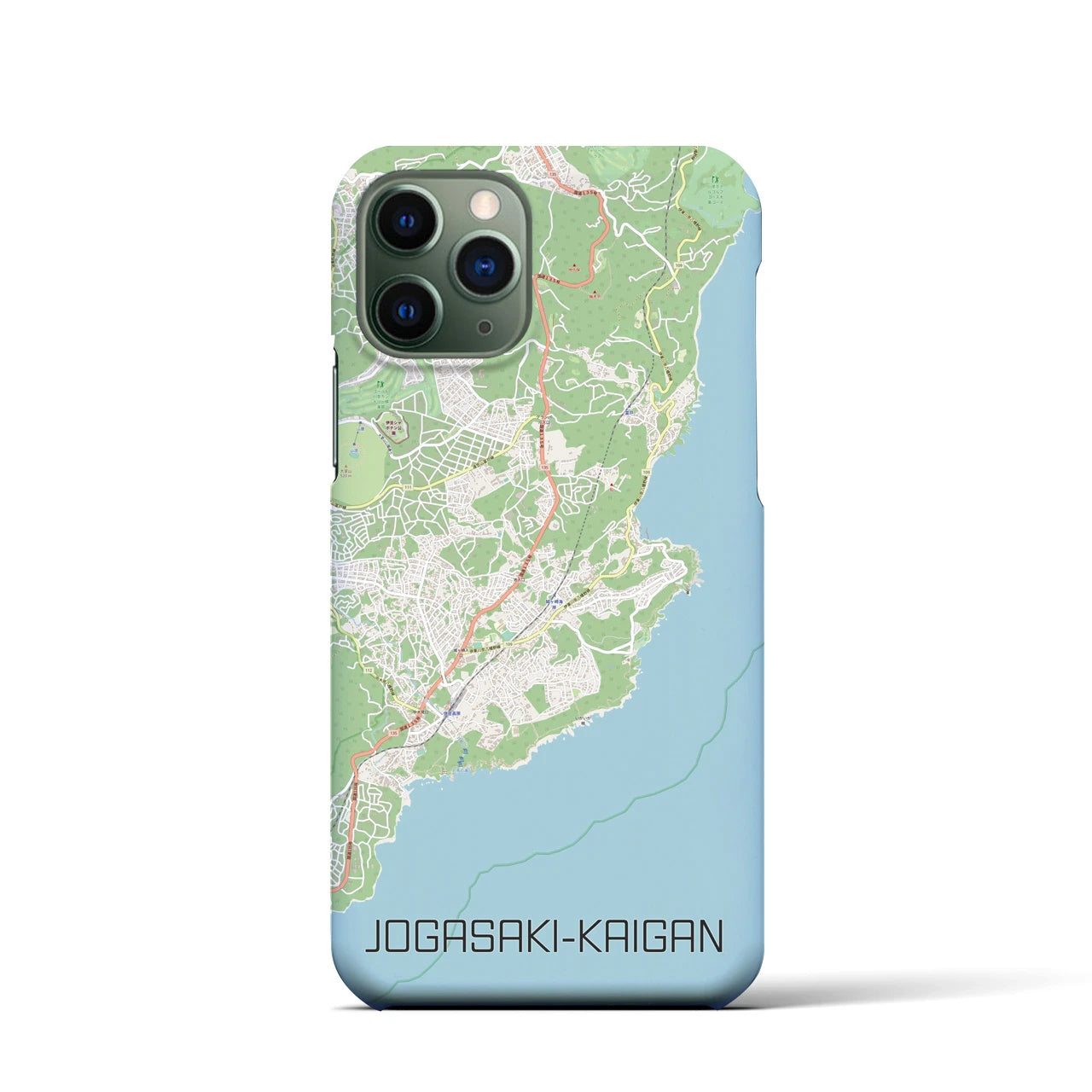 【城ヶ崎海岸】地図柄iPhoneケース（バックカバータイプ・ナチュラル）iPhone 11 Pro 用