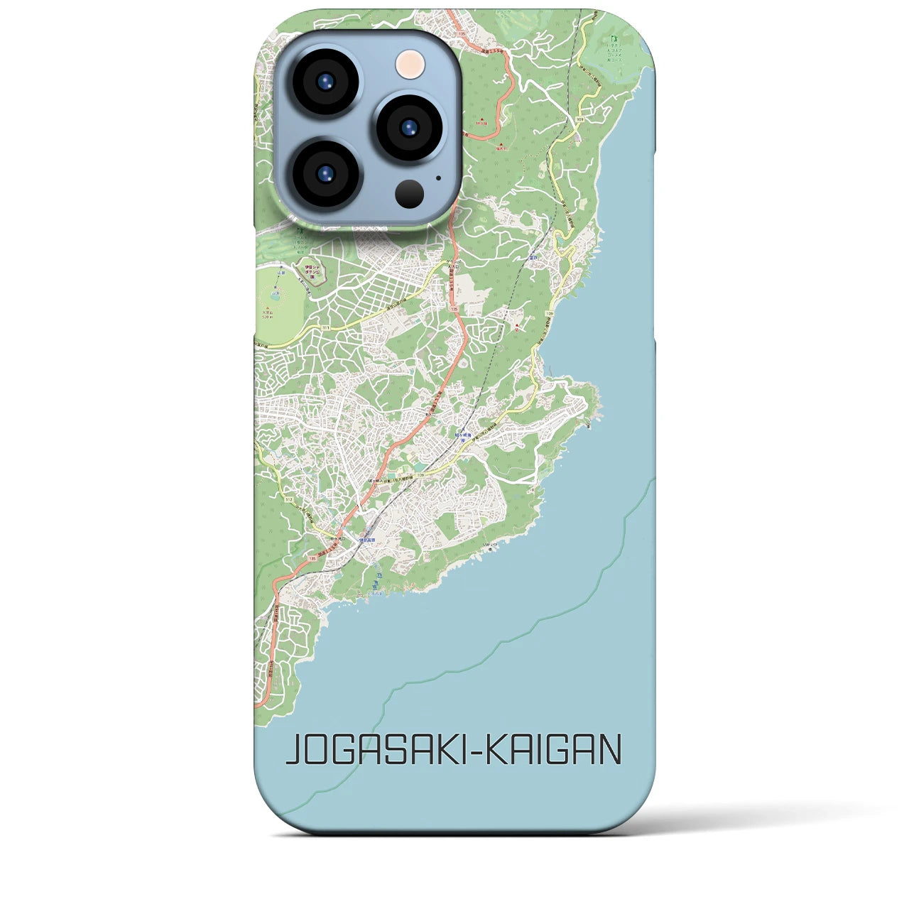 【城ヶ崎海岸】地図柄iPhoneケース（バックカバータイプ・ナチュラル）iPhone 13 Pro Max 用