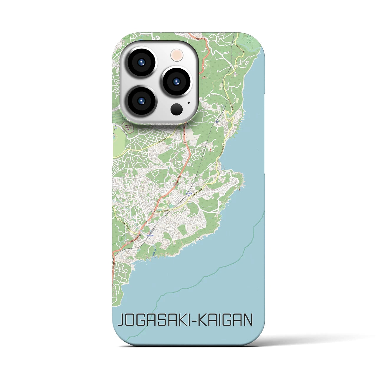 【城ヶ崎海岸】地図柄iPhoneケース（バックカバータイプ・ナチュラル）iPhone 13 Pro 用