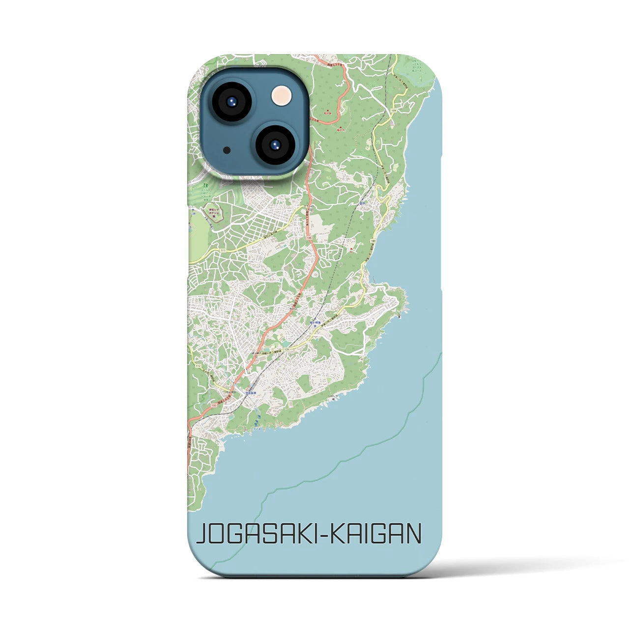 【城ヶ崎海岸】地図柄iPhoneケース（バックカバータイプ・ナチュラル）iPhone 13 用