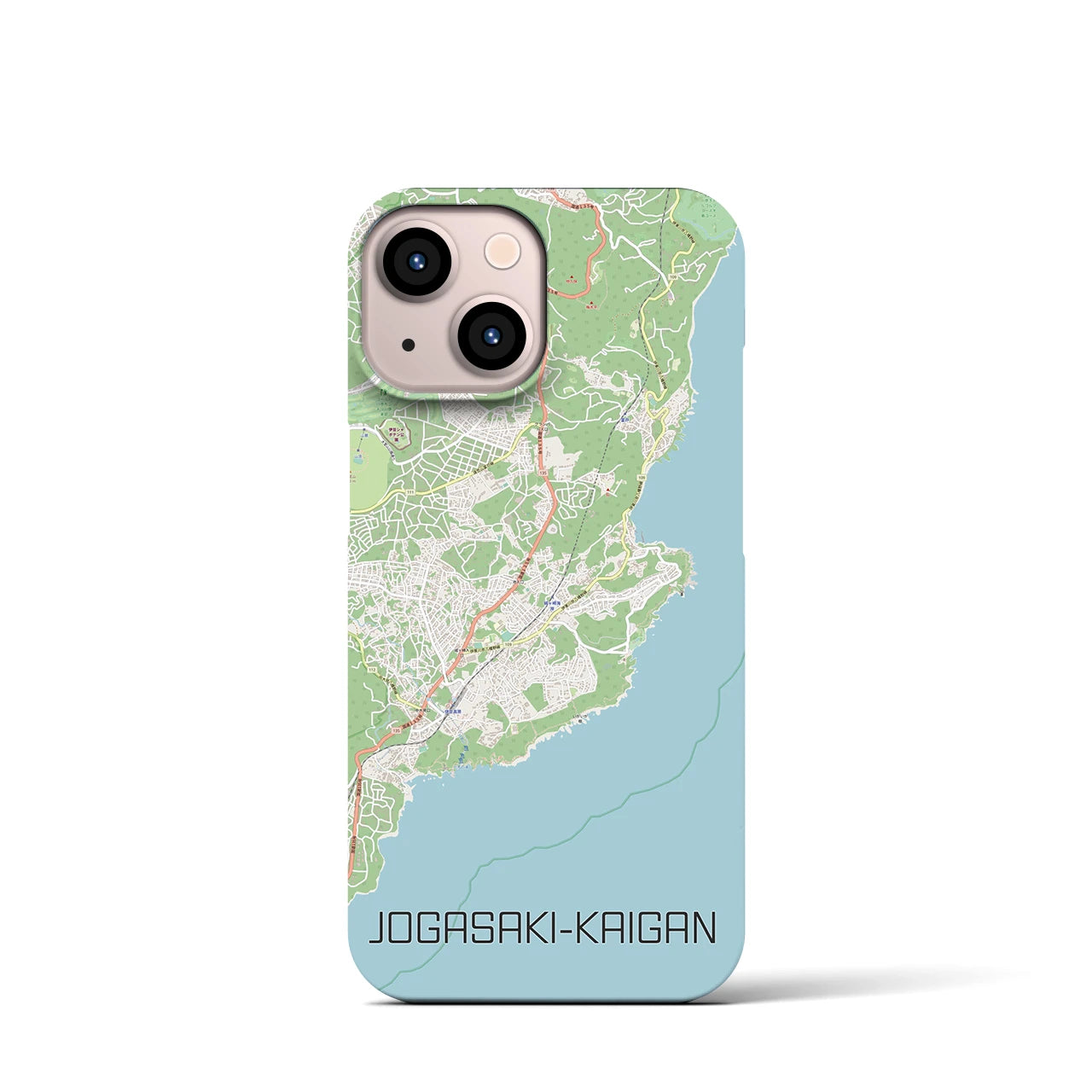 【城ヶ崎海岸】地図柄iPhoneケース（バックカバータイプ・ナチュラル）iPhone 13 mini 用