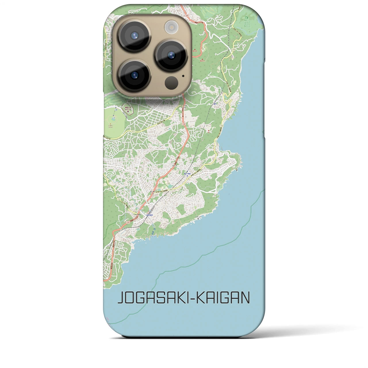 【城ヶ崎海岸】地図柄iPhoneケース（バックカバータイプ・ナチュラル）iPhone 14 Pro Max 用
