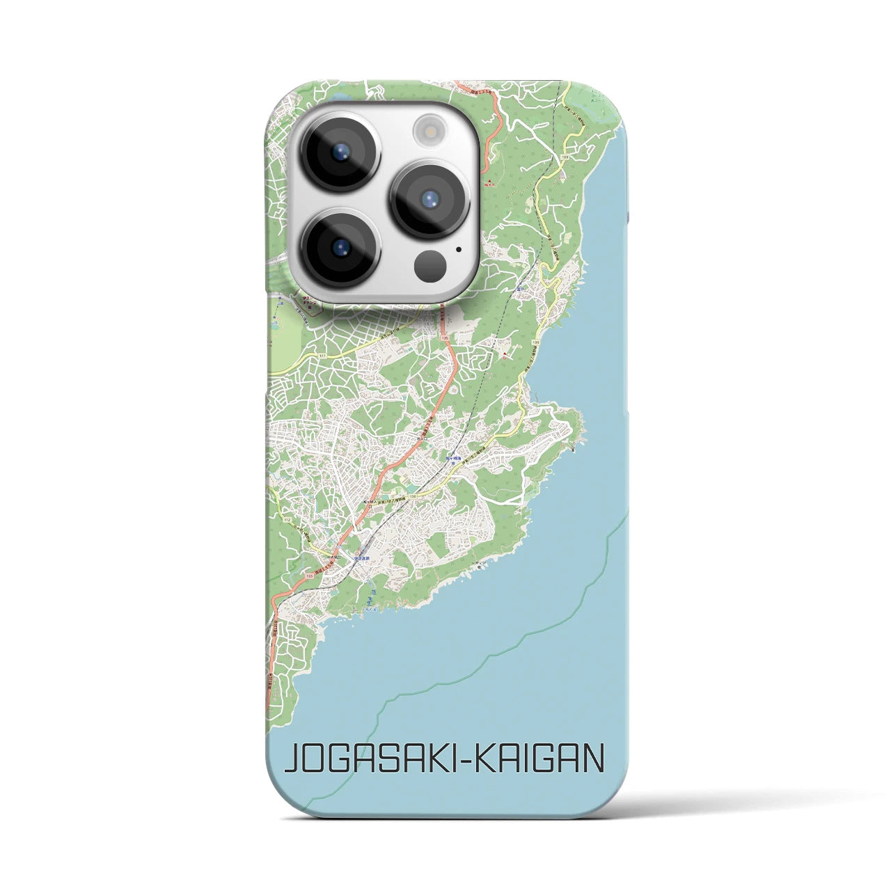 【城ヶ崎海岸】地図柄iPhoneケース（バックカバータイプ・ナチュラル）iPhone 14 Pro 用