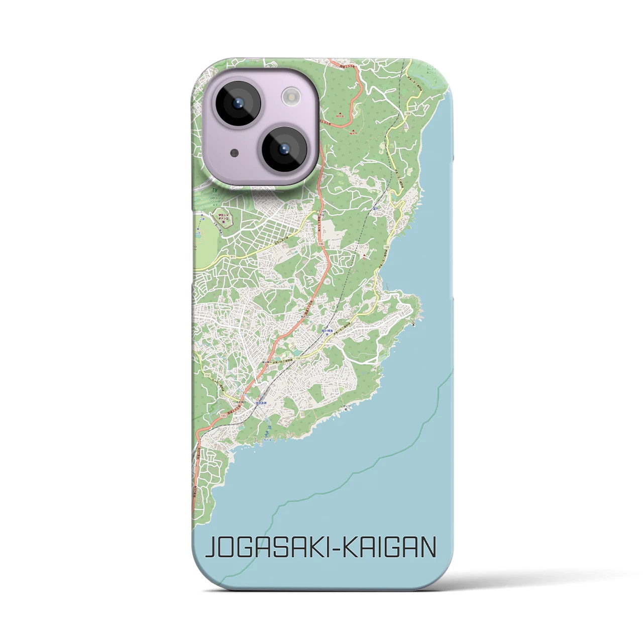 【城ヶ崎海岸】地図柄iPhoneケース（バックカバータイプ・ナチュラル）iPhone 14 用