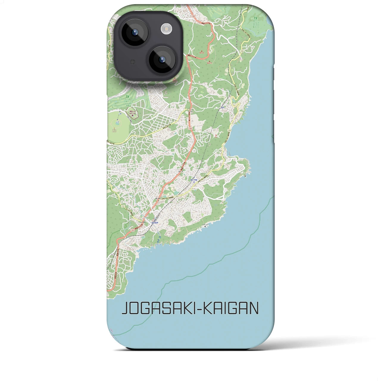 【城ヶ崎海岸】地図柄iPhoneケース（バックカバータイプ・ナチュラル）iPhone 14 Plus 用