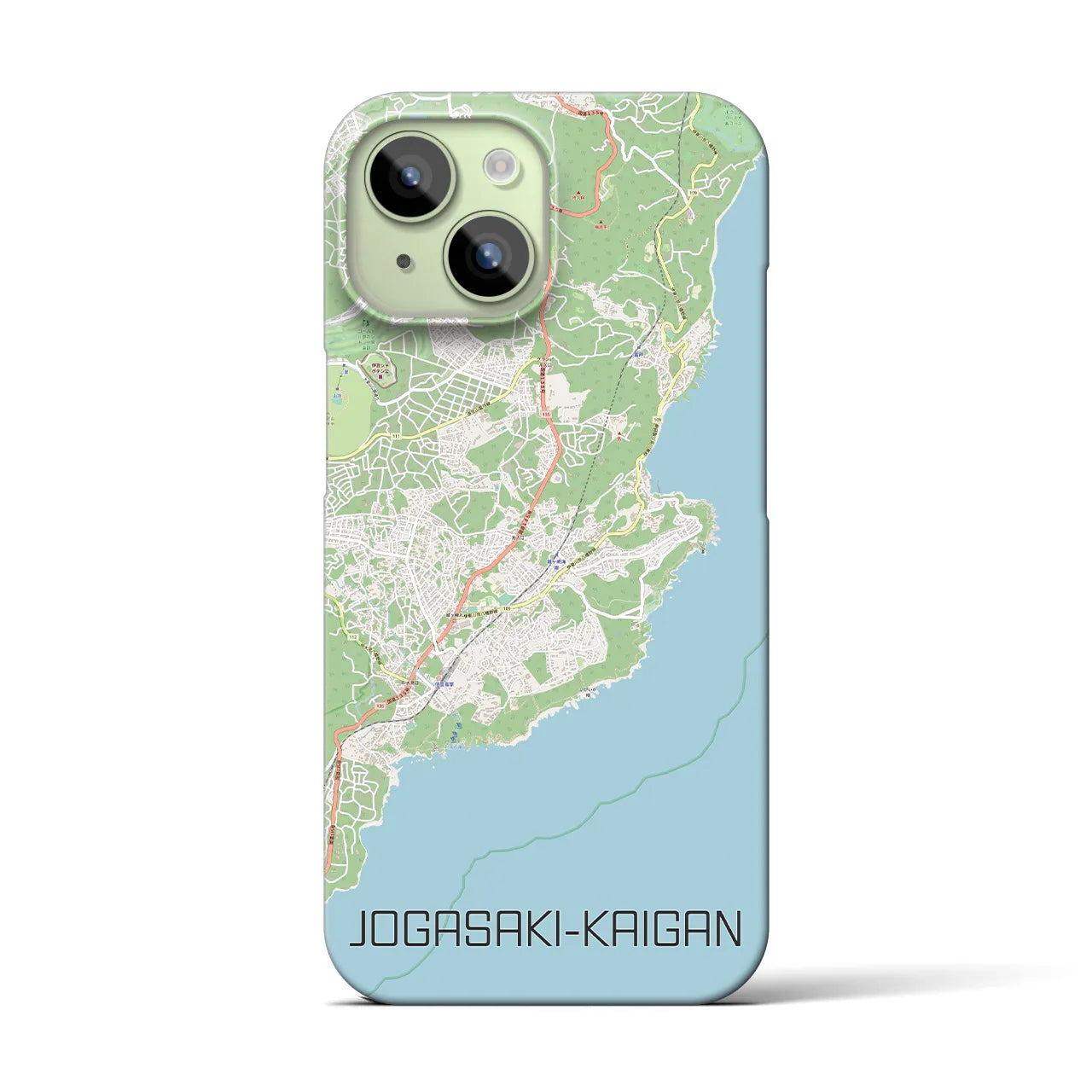 【城ヶ崎海岸】地図柄iPhoneケース（バックカバータイプ・ナチュラル）iPhone 15 用