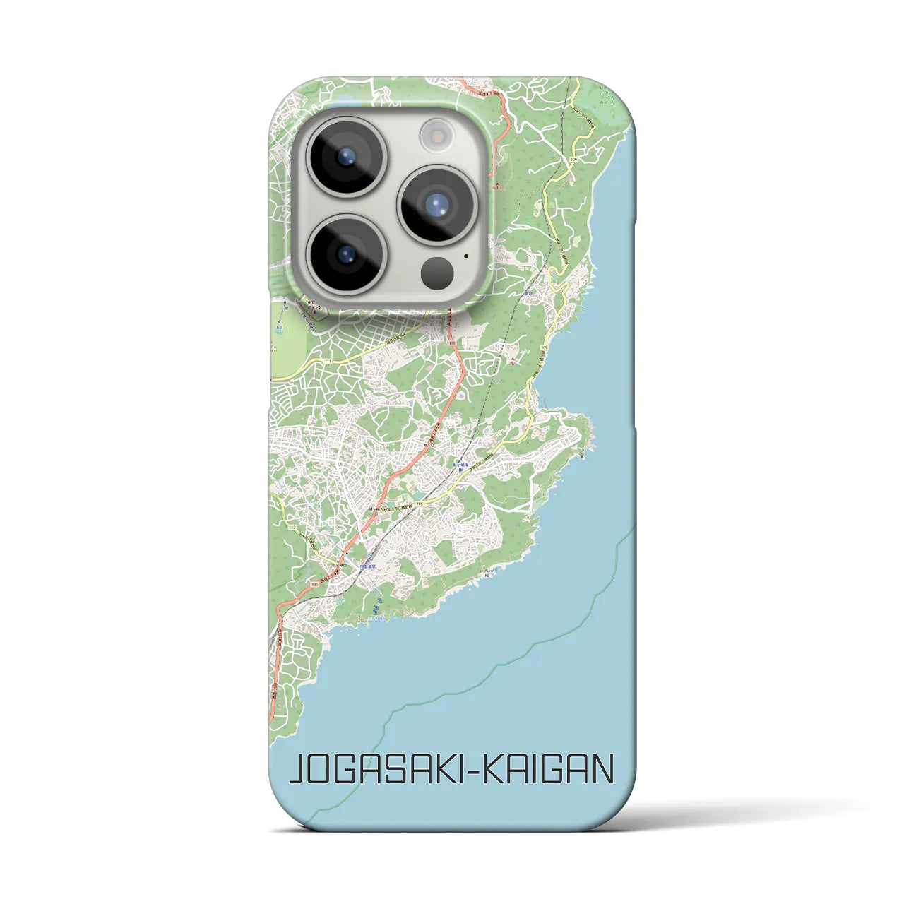 【城ヶ崎海岸】地図柄iPhoneケース（バックカバータイプ・ナチュラル）iPhone 15 Pro 用