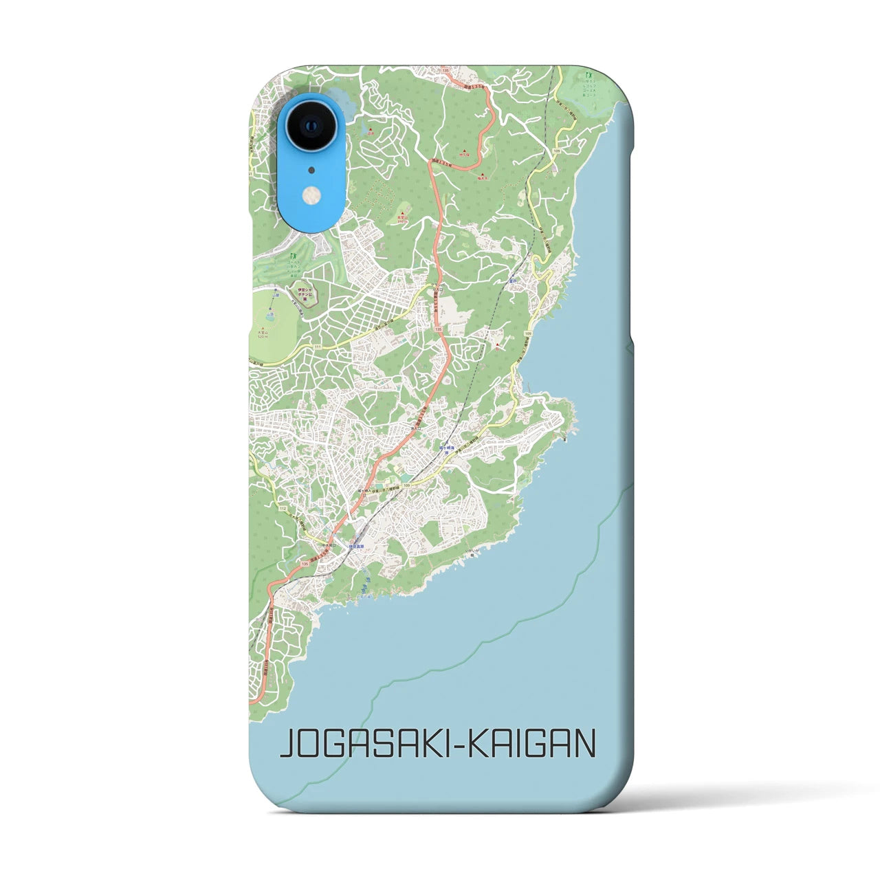 【城ヶ崎海岸】地図柄iPhoneケース（バックカバータイプ・ナチュラル）iPhone XR 用