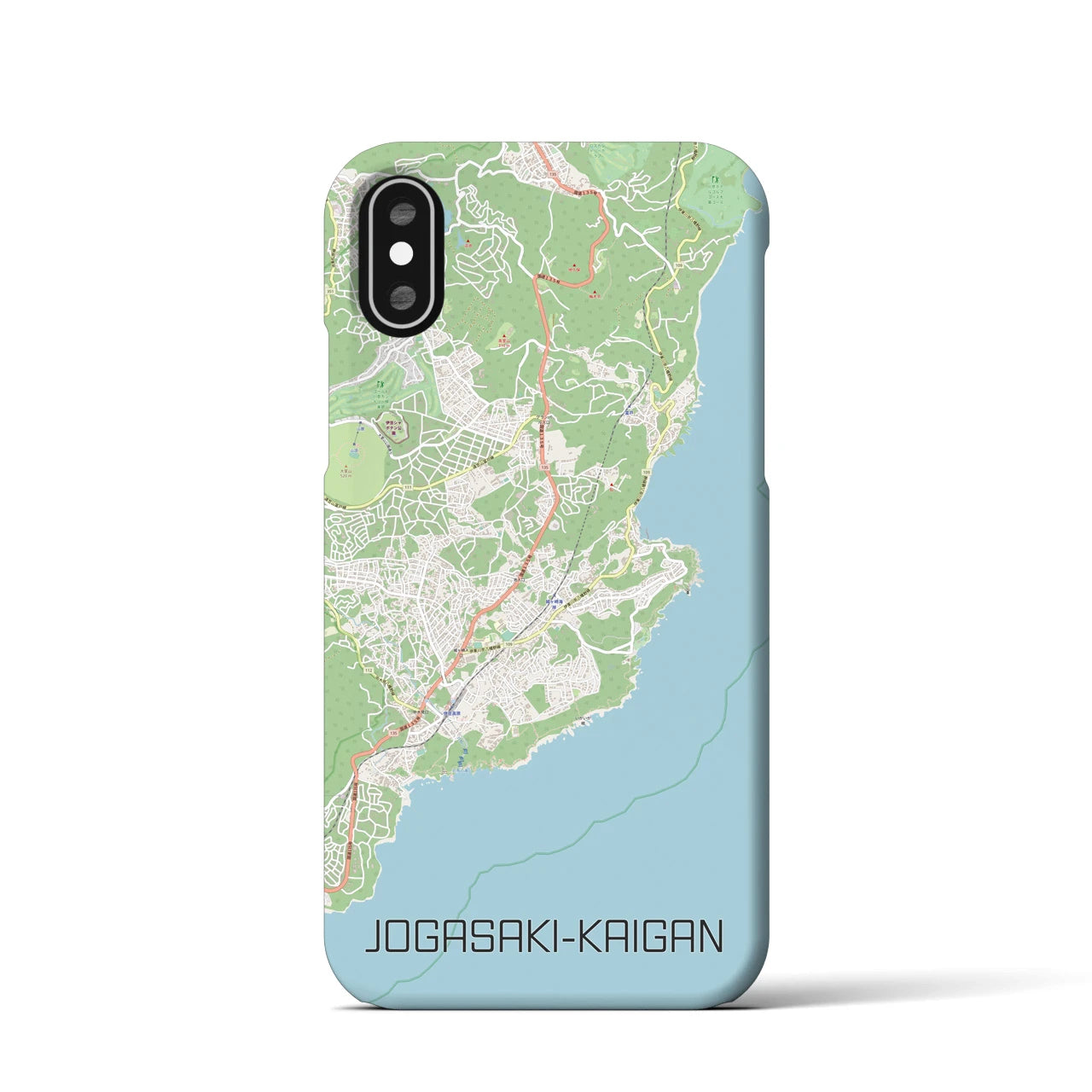 【城ヶ崎海岸】地図柄iPhoneケース（バックカバータイプ・ナチュラル）iPhone XS / X 用