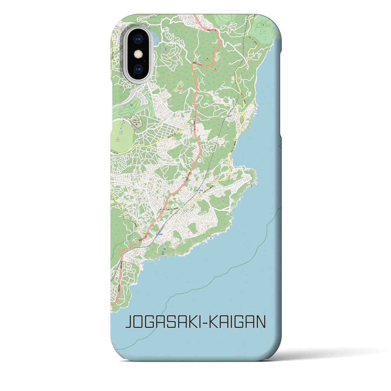 【城ヶ崎海岸】地図柄iPhoneケース（バックカバータイプ・ナチュラル）iPhone XS Max 用