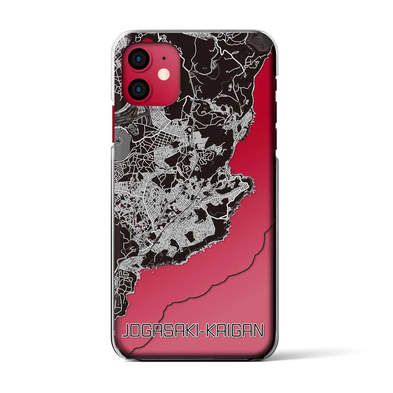【城ヶ崎海岸】地図柄iPhoneケース（クリアタイプ・モノトーン）iPhone 11 用