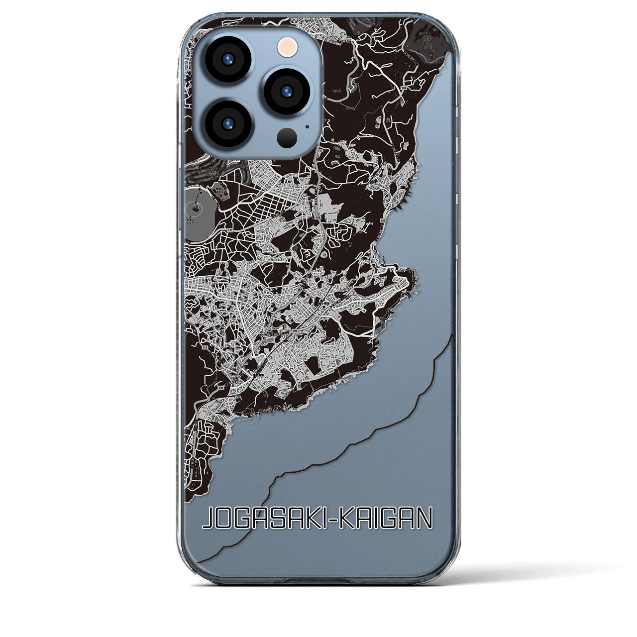 【城ヶ崎海岸】地図柄iPhoneケース（クリアタイプ・モノトーン）iPhone 13 Pro Max 用