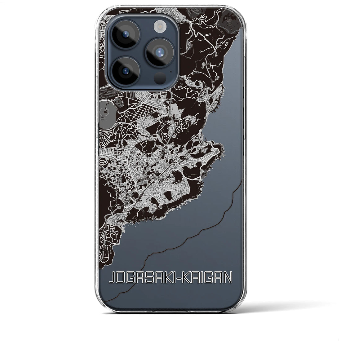 【城ヶ崎海岸】地図柄iPhoneケース（クリアタイプ・モノトーン）iPhone 15 Pro Max 用