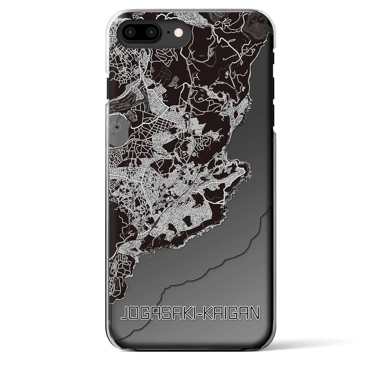 【城ヶ崎海岸】地図柄iPhoneケース（クリアタイプ・モノトーン）iPhone 8Plus /7Plus / 6sPlus / 6Plus 用