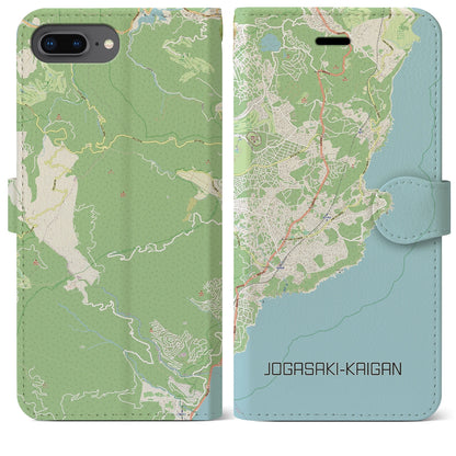【城ヶ崎海岸】地図柄iPhoneケース（手帳両面タイプ・ナチュラル）iPhone 8Plus /7Plus / 6sPlus / 6Plus 用