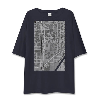 【十条（京都府）（京都府）】地図柄ビッグシルエットTシャツ