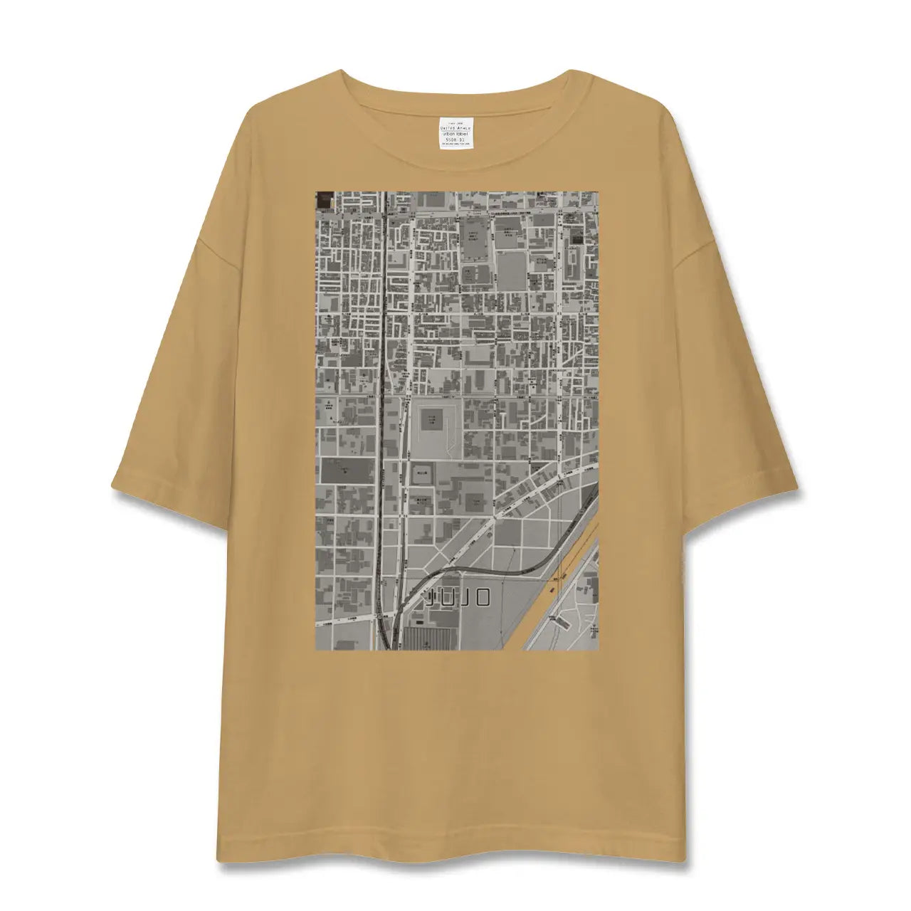 【十条（京都府）（京都府）】地図柄ビッグシルエットTシャツ