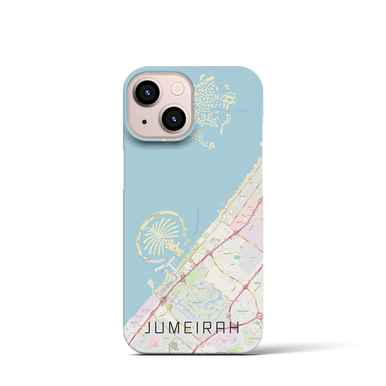 【ジュメイラ】地図柄iPhoneケース（バックカバータイプ・ナチュラル）iPhone 13 mini 用
