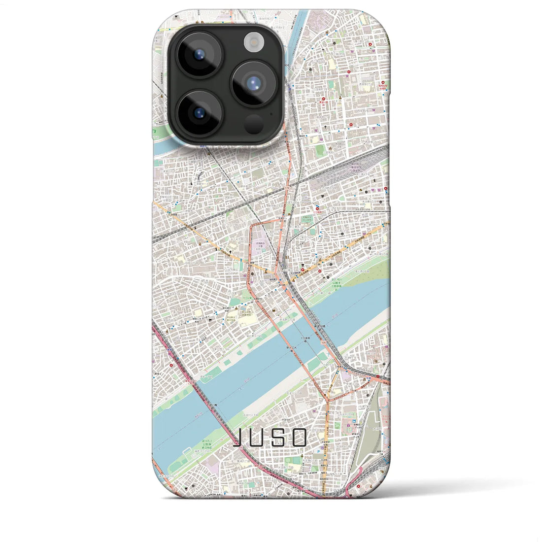 【十三】地図柄iPhoneケース（バックカバータイプ・ナチュラル）iPhone 15 Pro Max 用