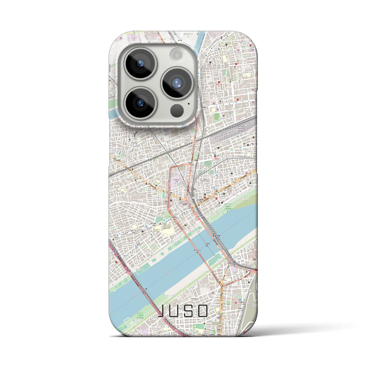 【十三】地図柄iPhoneケース（バックカバータイプ・ナチュラル）iPhone 15 Pro 用