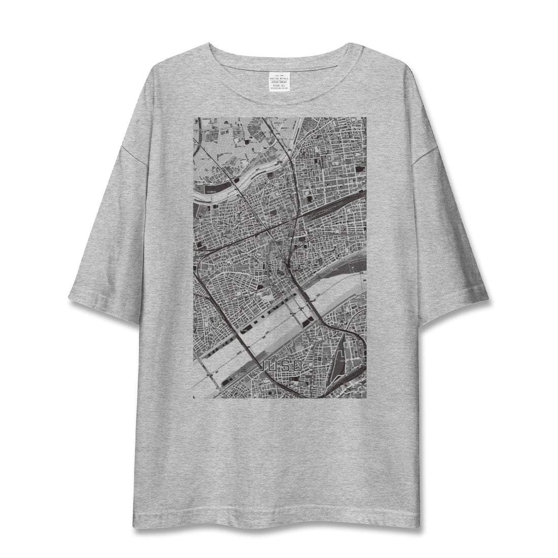 【十三(大阪府)】地図柄ビッグシルエットTシャツ