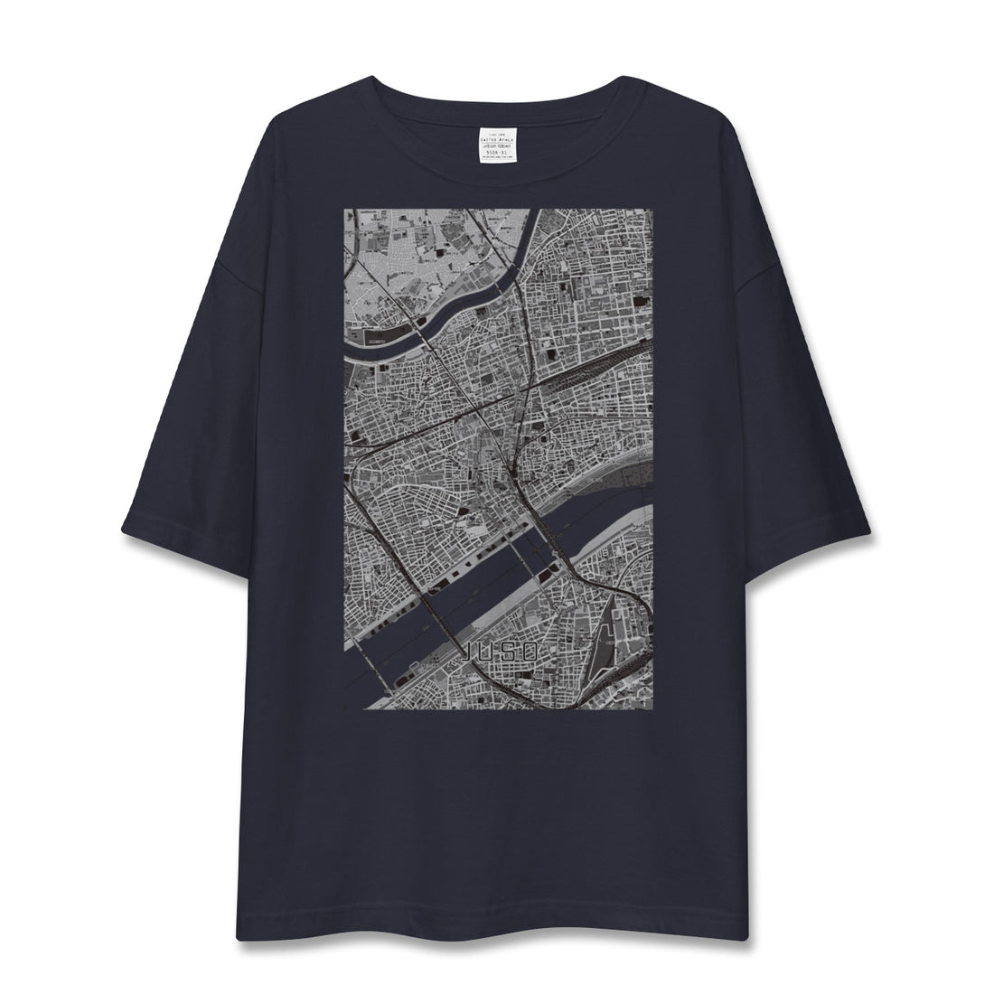 【十三(大阪府)】地図柄ビッグシルエットTシャツ