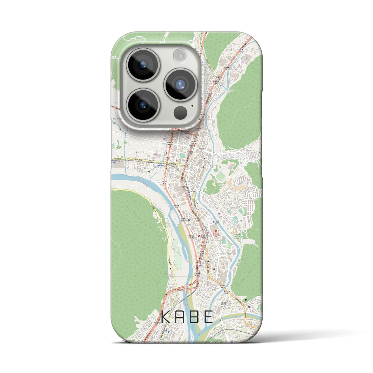 【可部】地図柄iPhoneケース（バックカバータイプ・ナチュラル）iPhone 15 Pro 用
