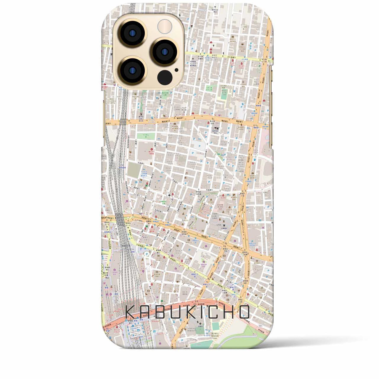 【歌舞伎町】地図柄iPhoneケース（バックカバータイプ・ナチュラル）iPhone 12 Pro Max 用