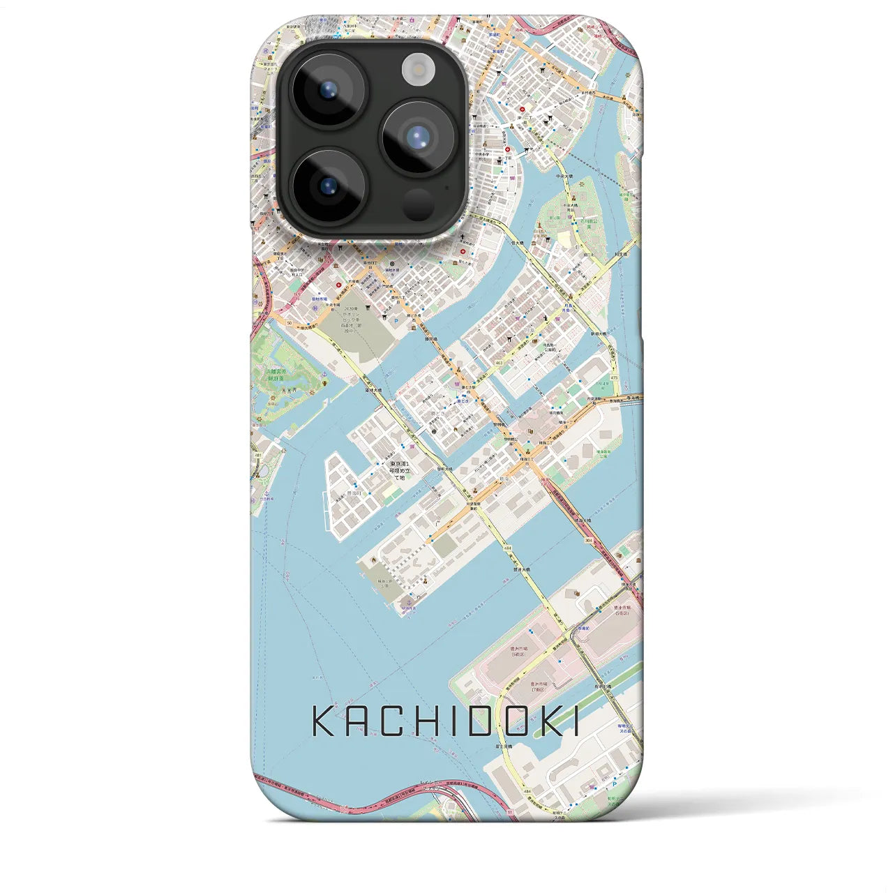 【勝どき】地図柄iPhoneケース（バックカバータイプ・ナチュラル）iPhone 15 Pro Max 用
