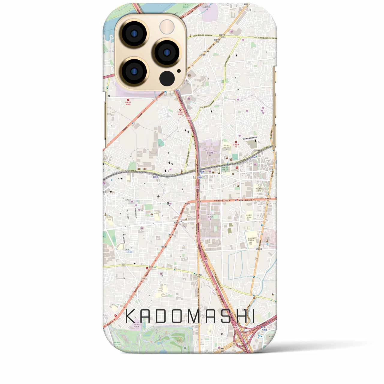 【門真市】地図柄iPhoneケース（バックカバータイプ・ナチュラル）iPhone 12 Pro Max 用