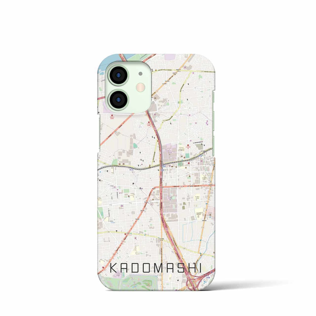 【門真市】地図柄iPhoneケース（バックカバータイプ・ナチュラル）iPhone 12 mini 用