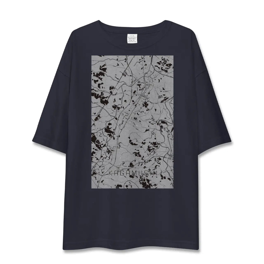 【鏡石（福島県）】地図柄ビッグシルエットTシャツ