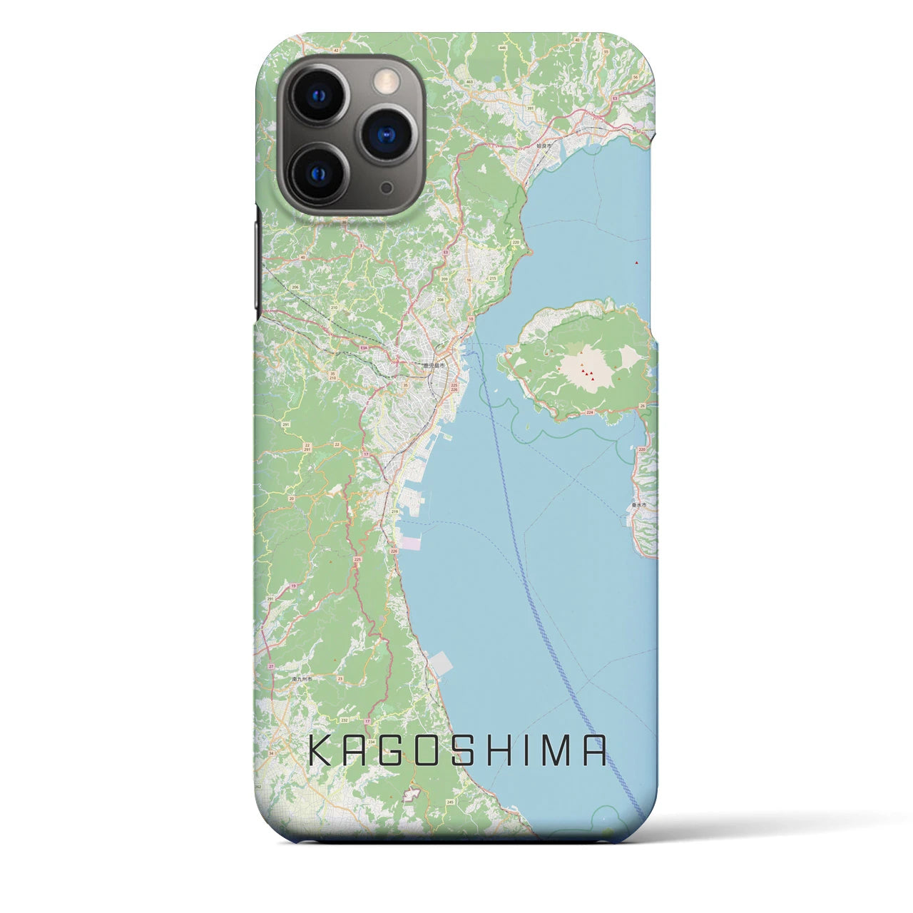 【鹿児島2】地図柄iPhoneケース（バックカバータイプ・ナチュラル）iPhone 11 Pro Max 用