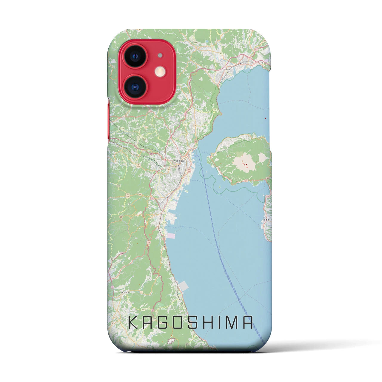 【鹿児島2】地図柄iPhoneケース（バックカバータイプ・ナチュラル）iPhone 11 用