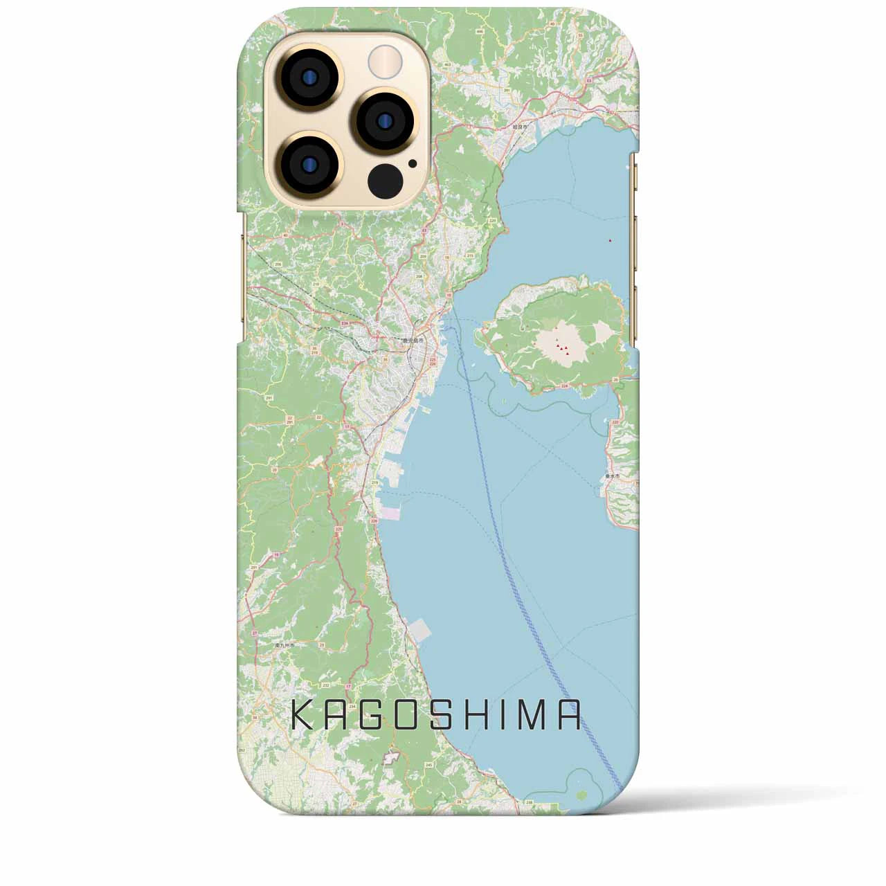 【鹿児島2】地図柄iPhoneケース（バックカバータイプ・ナチュラル）iPhone 12 Pro Max 用